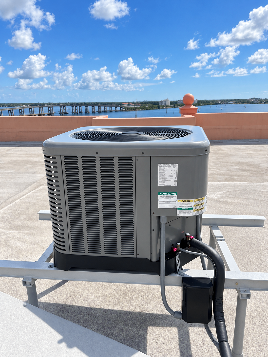 Rooftop condenser install
